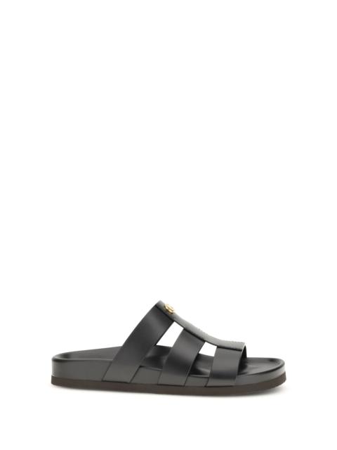 Valentino Valentino Garavani Studshield Leather Slide Sandals