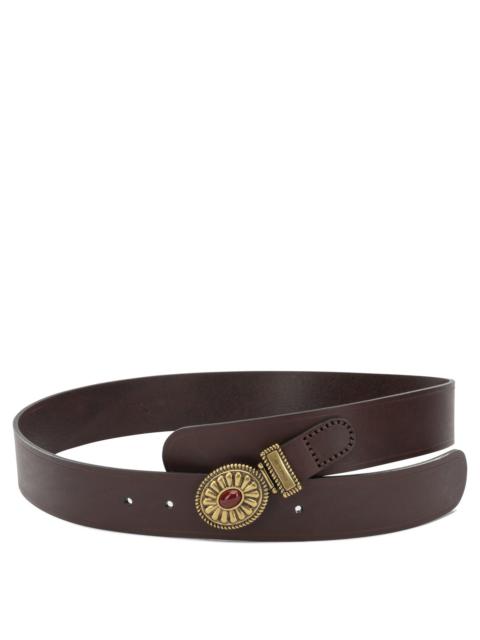 Etro Etro Paisley Leather Belt Bordeaux Women