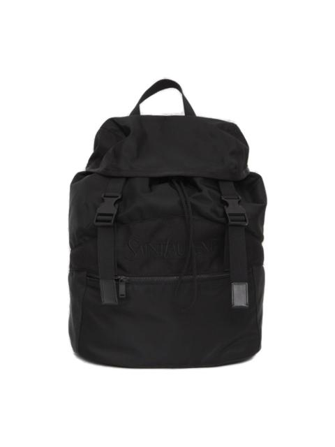 SAINT LAURENT Logo Embroidered Buckle Fastening Backpack