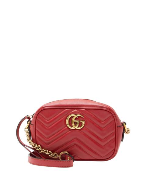 GUCCI Gucci Red Matelasse Leather GG Marmont Mini Camera Bag (Authentic Pre-Loved)