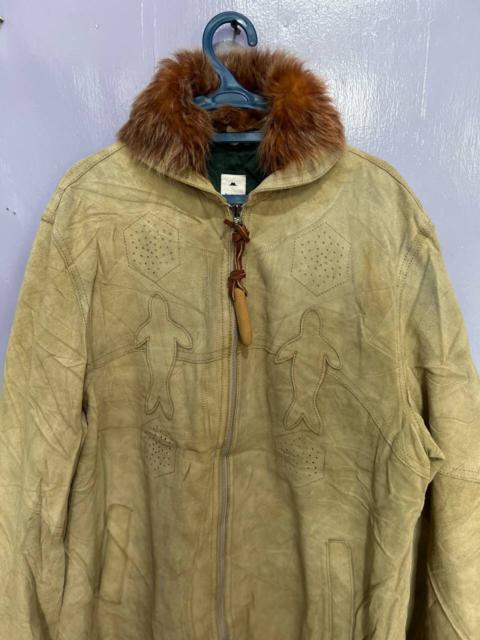 Other Designers Vintage - 🔥STEALS 🔥 JIPIJAPA SUEDE LEATHER FAUX FUR COLLAR