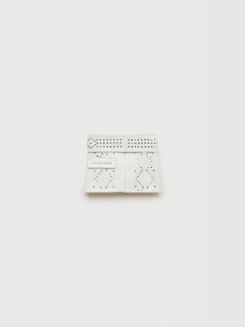 Marni WHITE LEATHER MINI SKIRT WITH STUDS