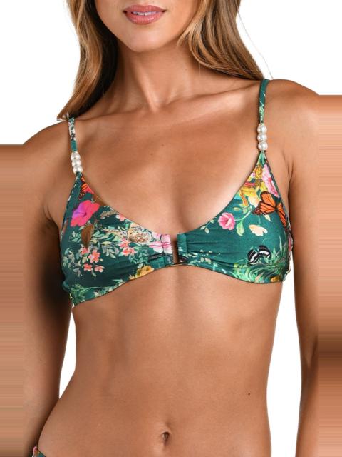 L'AGENCE L'AGENCE Yazmin Chardona Bikini Top in Green Multi at Nordstrom