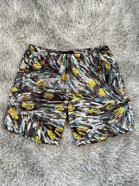 Prada Prada Sport Yellow Tulips Flower Pattern Red Tab Shorts