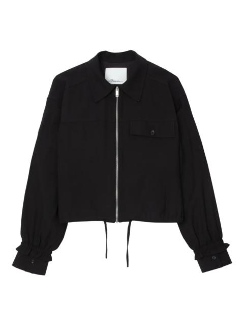 3.1 Phillip Lim Fluid Tailoring Long Sleeve Cropped Shirt Jacket