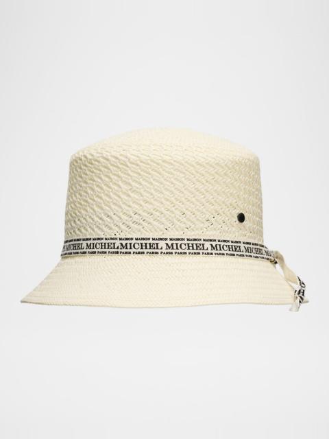 MAISON MICHEL Axel Rollable Straw Bucket Hat