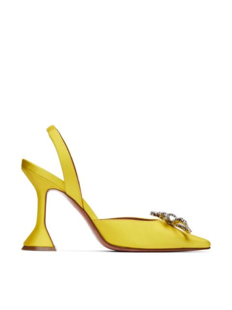 Amina Muaddi Yellow Rosie Sling Heels