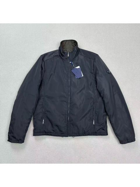 Prada Prada triangular steel logo reversible cotton coat