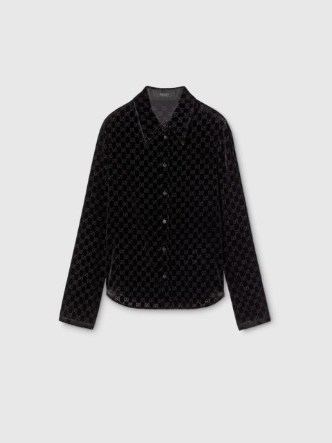 GUCCI Gucci Velvet GG Shirt Black Men