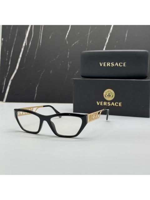 VERSACE Versace VE3327U GB1 Black Gold Cat Eye Women Eyeglasses Auth