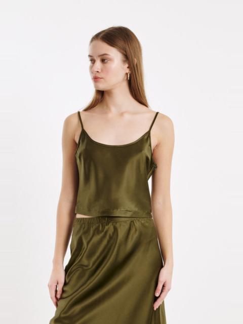 SPRWMN MOSS SILK CROPPED SCOOP NECK CAMI
