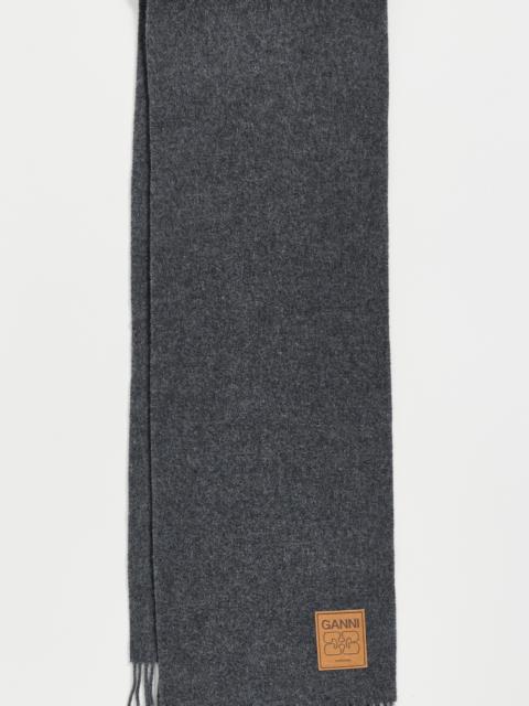 GANNI Double Face Wool Solid Scarf