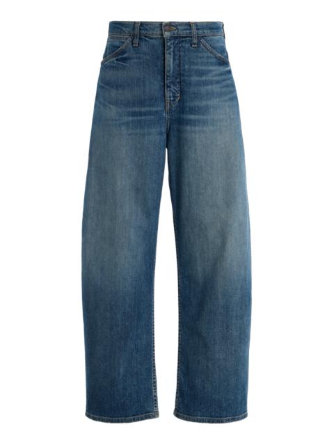 NILI LOTAN Tribeca Stretch Mid-Rise Barrel-Leg Jeans blue