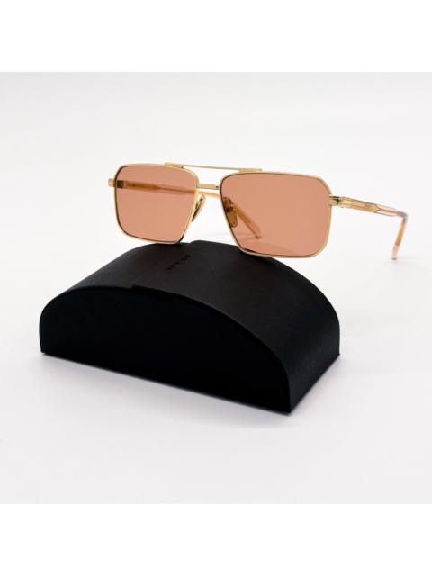 Prada New Prada Gold Light Brown Square Unisex Sunglasses PRA57S 5
