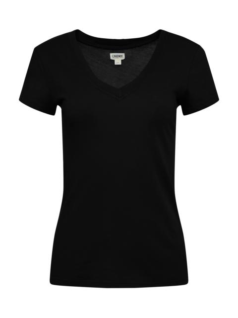 L'AGENCE Becca Cotton V-Neck Tee