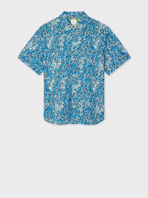 Paul Smith Blue 'Field Floral' Cotton Seersucker Shirt