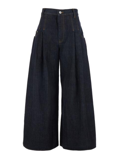 JACQUEMUS Jacquemus Women Blue Five-Pocket Jeans With Wide Legs In Denim Woman