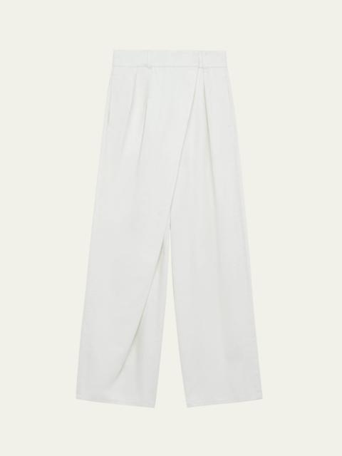 Loewe Pleated Wrap Wide-Leg Jeans