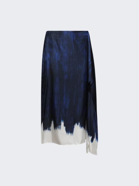 Proenza Schouler Amery Skirt In Double Printed Silk Twill Cobalt