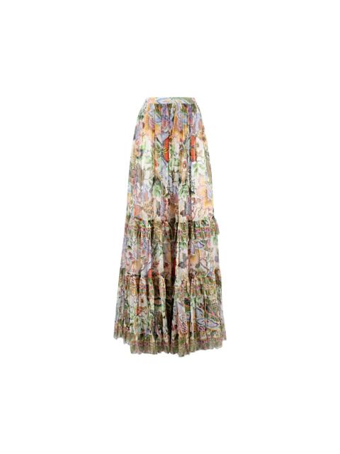 Etro Multicolour Silk Long Skirt