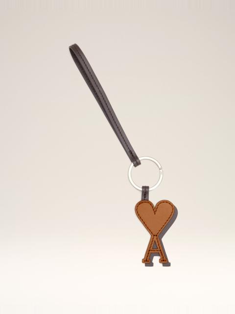 AMI Paris BROWN LEATHER AMI DE COEUR KEYRING