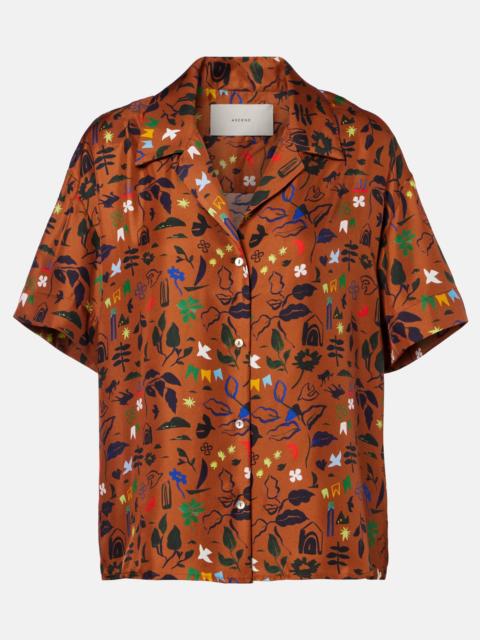 ASCENO Prague printed silk twill shirt