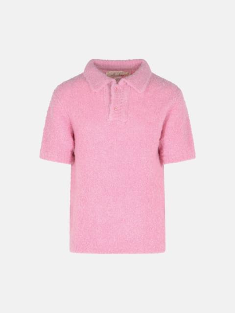 ERL PINK ALPACA BLEND POLO SHIRT