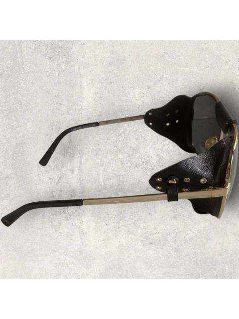 Balmain Balmain Aviator Leather Side Shield Sunglasses