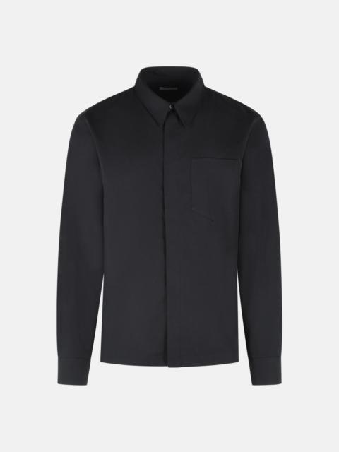 Dries Van Noten 'CORRAN' BLACK COTTON AND WOOL SHIRT