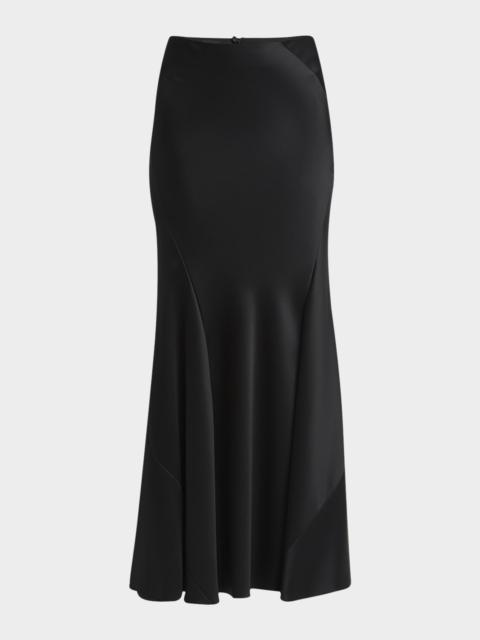 GIORGIO ARMANI Double Silk Satin Maxi Trumpet Skirt