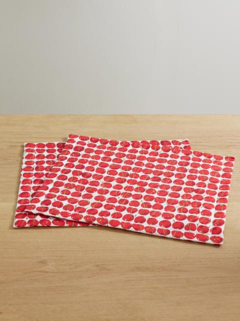 La DoubleJ Set Of Two Printed Linen Placemats