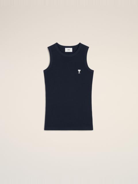 AMI Paris NAVY COTTON RIB AMI DE COEUR TANKTOP
