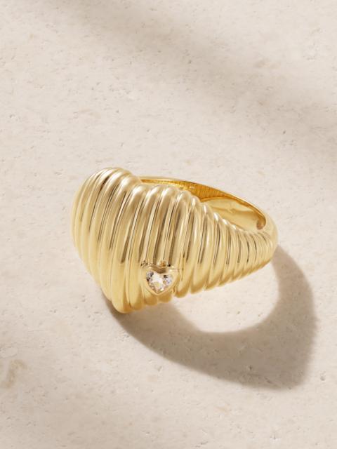 Yvonne Léon Chevaliere Berlingot 9-karat Gold Topaz Signet Ring