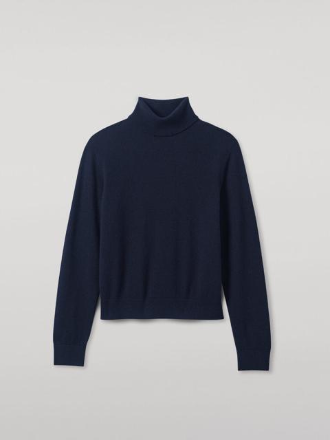 Johnstons of Elgin Classic Cashmere Navy Roll Neck Jumper