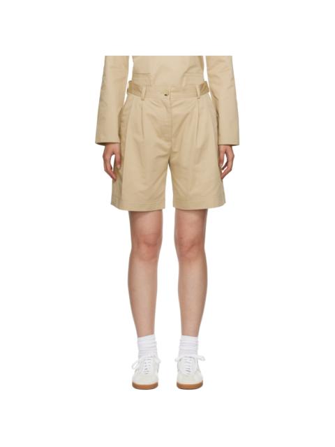 Totême Beige Pleated Shorts