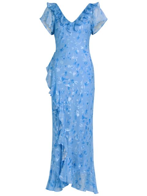 RIXO Rixo Meadow Devoré Silk-blend Midi Dress