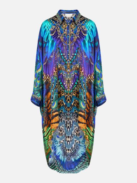 CAMILLA BUTTON UP TOP WITH DRAPED BACK