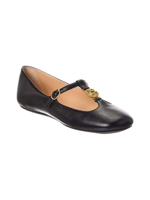 Chloé Chloé Leonore Leather Ballerina Flat