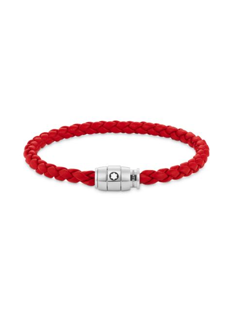 Montblanc Bracelet Steel 3 rings closing and Red leather