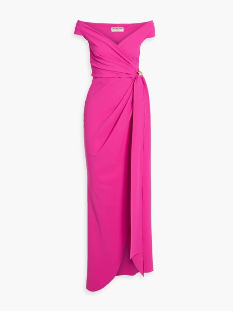 Other Designers Sojuro off-the-shoulder wrap-effect stretch-jersey gown
