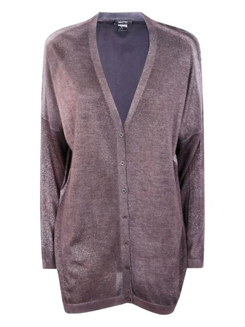 Avant Toi "Star Dust" Effect Long Cardigan With Silk On Back