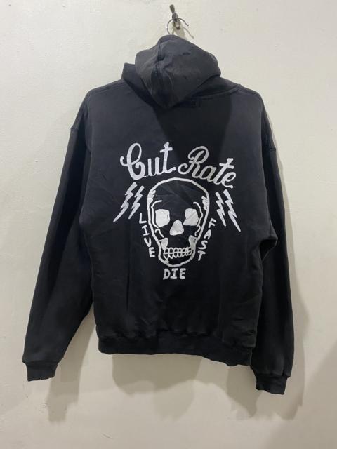 Other Designers Japanese Brand × Vintage - Distressed Cut Rate Skeleton Live. Fast. Die Hoodie