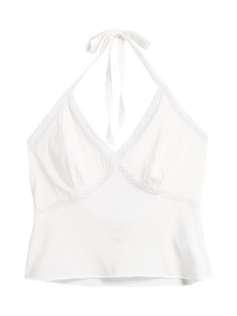 Reformation Reformation Monica Lace Trim Halter Top in White at Nordstrom