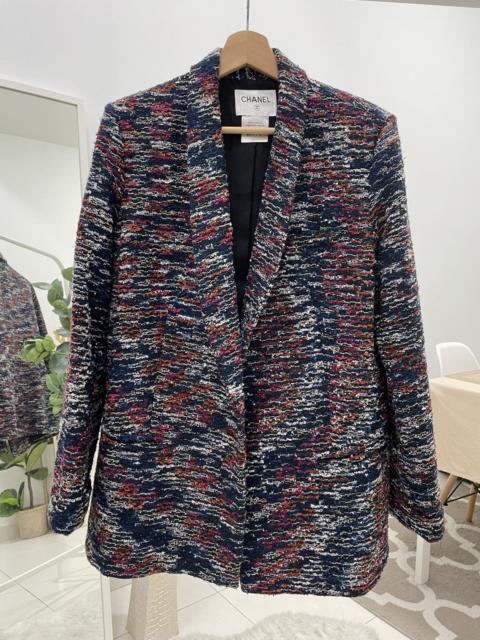CHANEL 2015 Spring Runway Chanel Multicolor Tweed Blazer Jacket