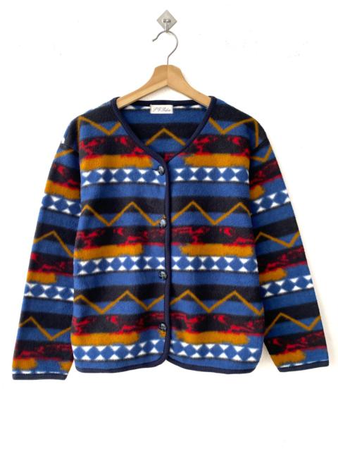 Other Designers Cardigan - Vintage Printed Fleece Cardigan Like Kapital