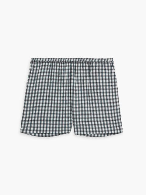 GANNI Gingham seersucker shorts