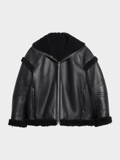 Apex Leather Teddy Jacket