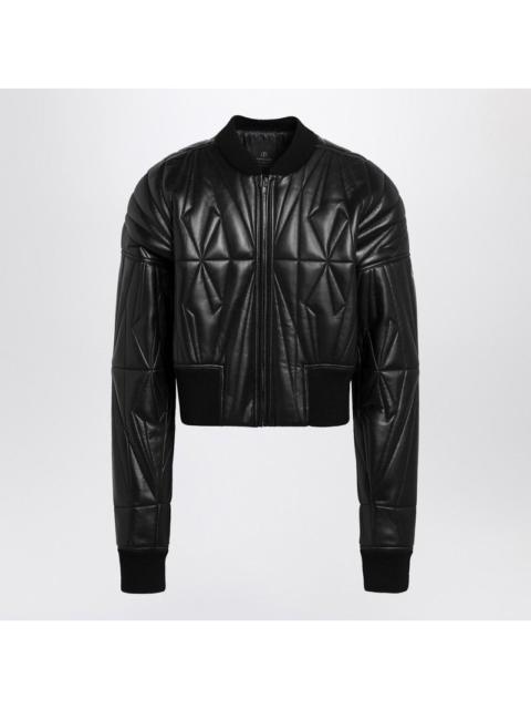 Moncler Moncler + Rick Owens Black Faux Leather Zip-Up Bomber Men