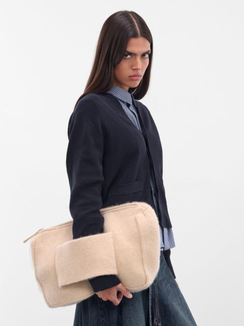 AYA MUSE Beige Cashmere-Silk Knit Clutch