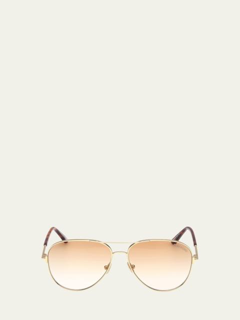 TOM FORD Clark Metal Aviator Sunglasses